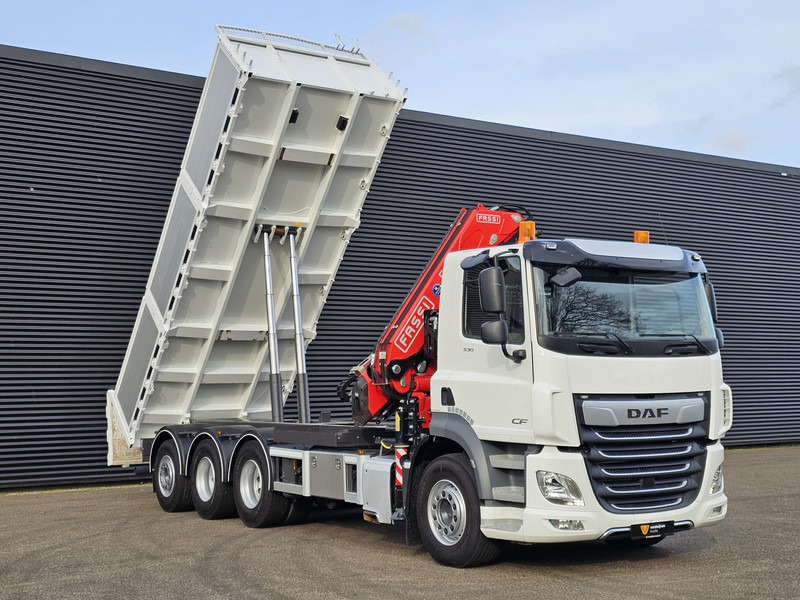 Volquete camión, Camión grúa DAF CF 530 8x4-4 / FASSI 27.5 t/m CRANE + TIPPER: foto 10