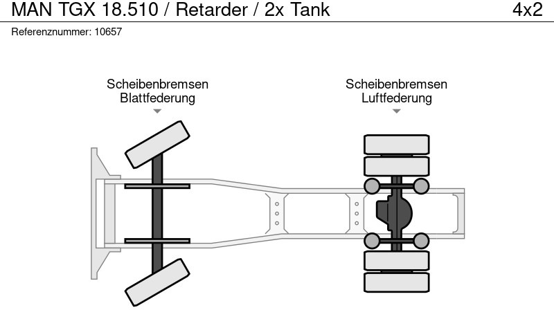 Cabeza tractora MAN TGX 18.510 / Retarder / 2x Tank: foto 13