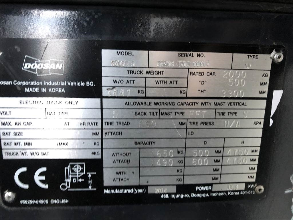 Carretilla elevadora de gas Doosan G20 SC-5: foto 7