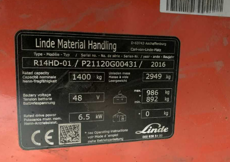 Retráctil Linde R14HD-01: foto 7